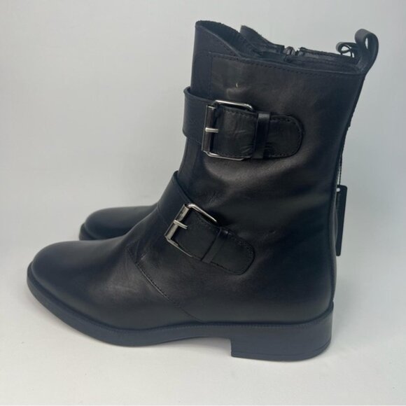 NWT EMANUELE CRASTO Italy🇮🇹Made Finest Italian LEATHER Boot Faux Double Buckle - Picture 10 of 16